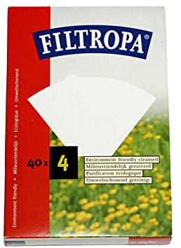 4 Boxes of Filtropa Size 4 Filter Papers, Pack of 40, White