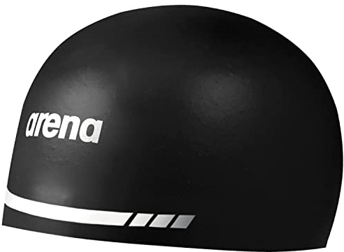 Arena 3D Soft USA Unisex Adult Silicone Swim Cap for Men and Women Swimming Pool Practice and Racing Swim Kit, Black, Large