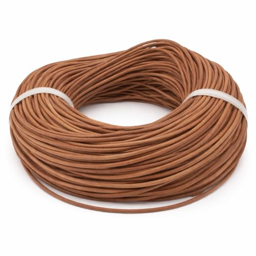 Perlin Creative Beads - filo di cuoio Cordino in Pelle di Vitello, 10 m, 1/2/2,5 mm, Colore: Marrone
