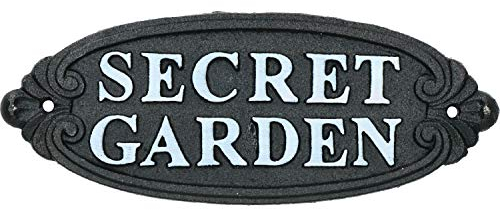 Jardin Secret signe fonte Porte plaque porte mur rustique poteau de cloture