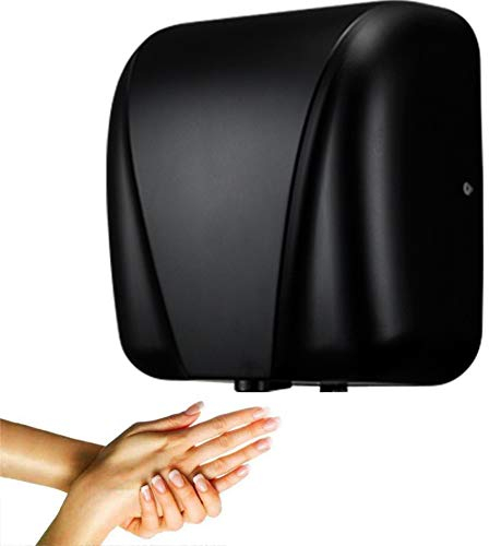 Secador de Manos 1800W Secador de Manos Eléctrico de Acero Inoxidable para Baños Hogar Comercial Industrial,Secamanos Automático de Alta Velocidad/C:Black
