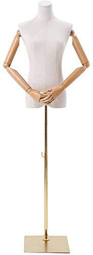 Schaufensterpuppe J-Manikins Schneiderinnen Dummy Dressmakers Büste mit Massivholz Armhöhe verstellbar für Bekleidungsgeschäft Show (Farbe: B, Größe: Klein)