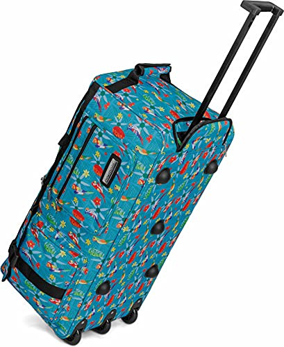 normani Geräumige und leichte Reise- und Sporttasche mit Trolleyfunktion | Reisetrolley mit Rollen Farbe Tropical
