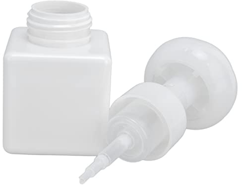 Restokki Flacone schiumogeno a Forma di Fiore da 250 ml, contenitori di Sapone Liquido per Le Mani in Schiuma Quadrata Dispenser cosmetico Portatile Riutilizzabile per Cucina e Bagno(Bianco)