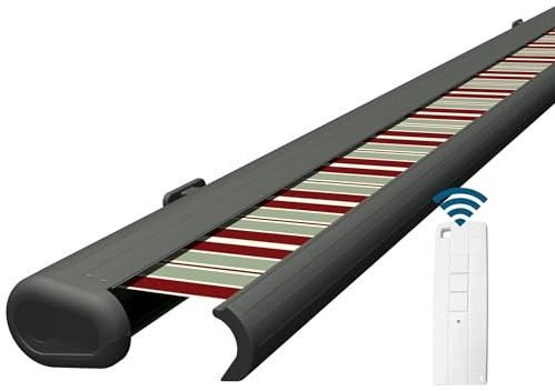 Eclipse Vollkassettenmarkise basaltgrau elektrisch 3x2,5m Tuch:Wildrose | Markise Balkon Garten Terrassenüberdachung Sonnenschutz Polyacryltuch UV-Schutz 50+ Smarthome-fähiger Dooya Motor
