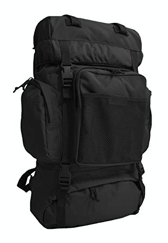 Desert Hawk taktisk BW Bundeswehr Commando Kampf ryggsäck tratrekkingryggsäck 55 L Molle, svart, 55 L