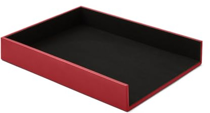 Eglooh Minerva Dokumentenablage Schreibtisch aus Regeneriertem Leder und Mikrofaser – Elegante Briefablage A4 Organizer – Büro Zubehör Made in Italy