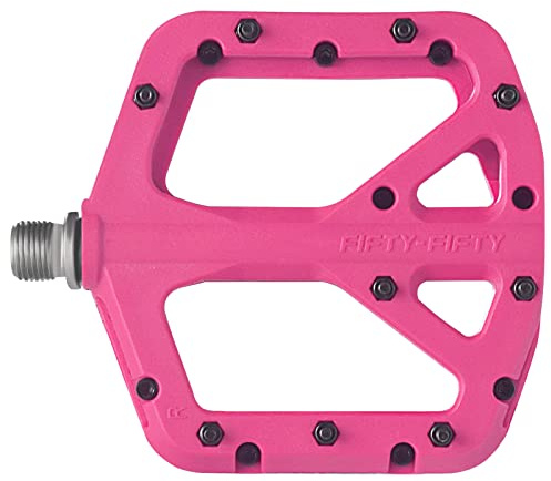 FIFTY-FIFTY Fahrradpedale, Nylon Composite MTB Pedale, rutschfest Mountainbike Pedale, 9/16 Zoll Flat Pedal MTB für All Mountain, Enduro, Downhill, E-Bike