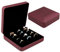 Boîte de rangement pour bagues, petite boîte à bijoux, étui de rangement portable, en cuir synthétique, pour femmes, hommes, filles, boucles d'oreilles, boutons de manchette (rouge)