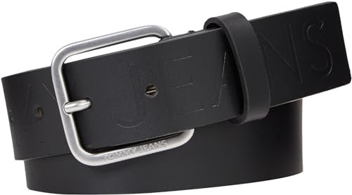 Tommy Jeans Herren Gürtel Finley 3.5 Ledergürtel, Schwarz (Black), 95