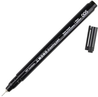 Tombow Fineliner MONO drawing pen, Strichstärke 005 (ca. 0,20 mm), Pigmenttinte, Wasser- und Lichtresistent, zum Illustrieren und Zeichnen, Schwarz [WS-EFL-H-005]