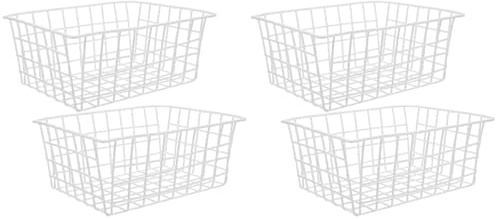 HEMOTON Cestas De Alambre Para Congelador, Organizador De Alimentos, 11 X 8.5 X 4.7 Pulgadas, Cestas De Almacenamiento Para Frutas, Verduras, Aperitivos, Bebidas, 2 Piezas