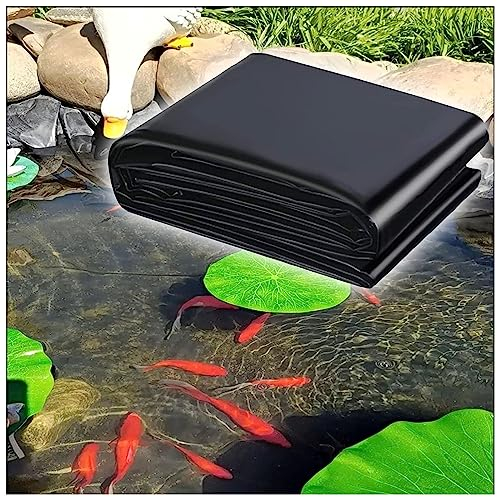 Vetris HDPE Teichfolie 2x2m 6x8m 5x10m 6x12m Schwarz Teichfolien Flexibel Dichtungsfolie Fischteichfolie Teichmembran Schwimmteich Folie Gartenteich Teichplane Für Kleine Teiche(Größe:7x12m(23x39ft))