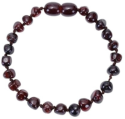 KnSam Echtes Naturstein Armbänder für Pärchen | Bernstein Partnerarmband Naturstein | für Ihn & Sie | 17CM