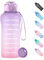 WEMEET - Borraccia da 1,5 litri, a prova di perdite, adatta per lo sport, senza BPA, con filtro e indicatore del tempo, per ciclismo e fitness, viola e rosa