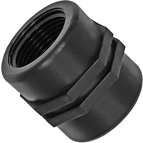 MegaHaustechnik Gewindefitting Kunststoff, Doppelmuffe 1 1/2 Zoll IG | Trinkwasser geeignet, 1 1/2“ Innengewinde-Innendurchmesser 45mm, DN40 Rohr Kupplung