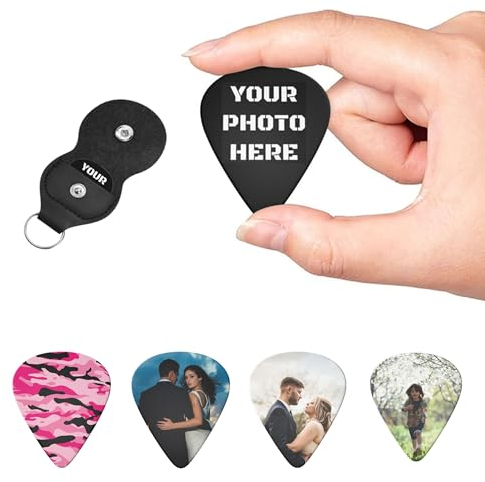 LZXSXZ Personalisierte Gitarren-Picks, fügen Sie Ihren Namen, Text, Bild, Logo, individuelle Gitarren-Picks, E-Gitarre, Bass, Ukulele-Zubehör, Geschenke hinzu - 0.96mm
