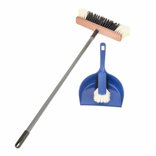 SIDCO Kehrset Zimmerbesen + Teleskopstiel + Schaufel & Besen Kehrgarnitur blau Stubenbesen
