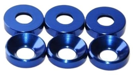 20 Stück Aluminium bunt eloxiert Senkkopfschraube Unterlegscheiben Dichtung Rot/Grau/Gold/Tiefblau/Schwarz/Lila M2 M3 M4 M5 M6 (Color : Sapphire, Size : M2.5 20PCS)