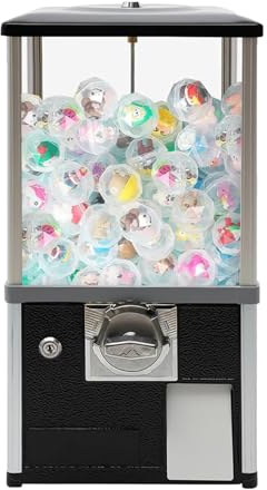 ZHIXUMM Verkaufsautomaten FüR Unternehmen, Durchsichtiger Kaugummiautomat, Vintage-SüßIgkeitenautomaten, MüNzbetriebener SüßIgkeitenautomat Und Sparschwein,Black