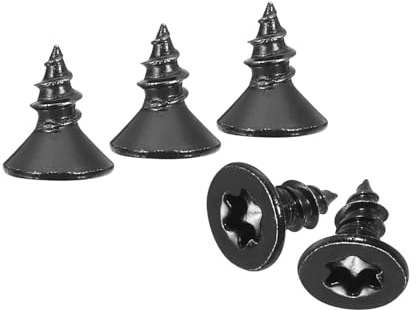QUARKZMAN 40 Stück Flachkopf Torx Schrauben, M4 x 10mm Torx Holzschrauben, 304 Edelstahl Senkkopfschrauben, Selbstschneidend, Passend für T20 Bit für Holz, Zaun, Terrassendielen (Schwarz)