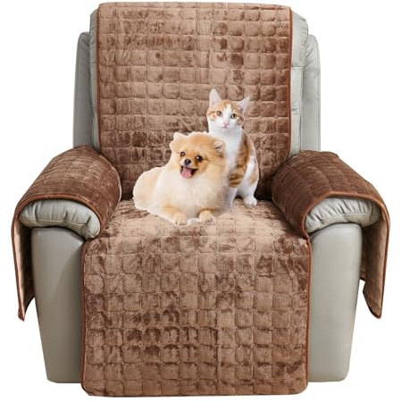 QSZTJJ Sesselschoner Sesselauflage Sesselbezug rutschfest,Armlehnenschoner Fernsehsessel Bezug Relaxsessel BezüG FüR Zuhause Mit Kindern (Kaffee hat keine Taschen,1 Sitz (53×190CM))