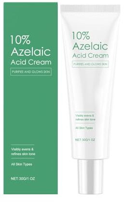 10% Azelaic Acid Cream- Behandlung Reduziert Pigmentflecken, Pickelmale & Unreine Haut - mit Azelainsäure & Salicylsäure - Alle Hauttypen - 30g (1p)