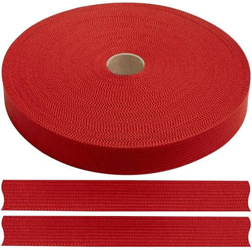 AERZETIX - C77532 - Rolle Polyester-Bandgalon 50 Meter x 15 mm - Farbe Rot - posamenten, passepartout, borten, Kissen, steppdecken