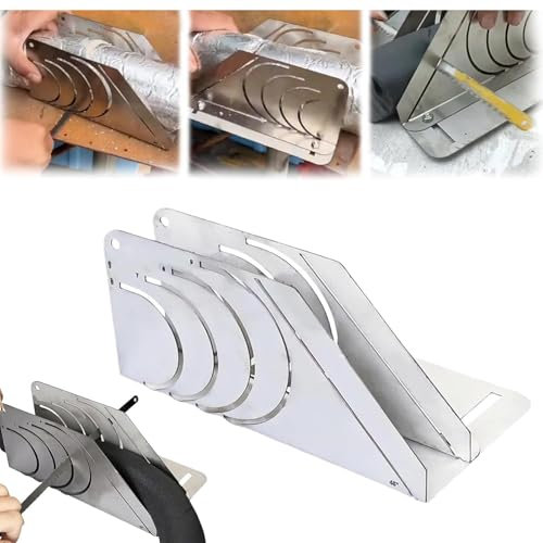 DRFGHK Tagliatubi Professionale in Schiuma, Tagliatubi di Precisione a 45° per Isolamento in Gomma, Dispositivo di Taglio per Isolamento di Dimensioni Regolabili