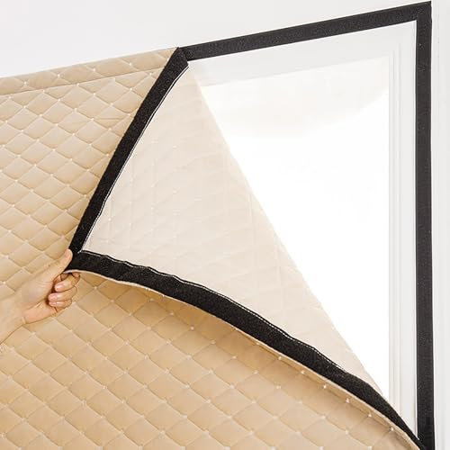 Winter Window Insulation Kit, Window Insulation Film for Heat and Cold, Thicken Window Heat Insulation Curtain, Soundproofing Windproof Blackout, Cotton, Height(200cm/78in)