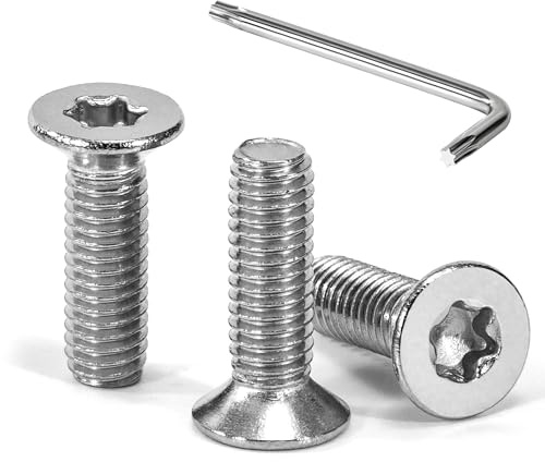 Tunejoy Tornillos de Cabeza Avellanada Torx M6 x 20 mm Tornillo Avellanado Mecánico de Acero Inoxidable A2 V2A con T30 llave Rosca Completa 30 Piezas