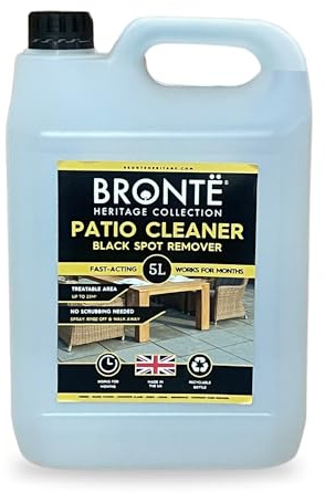 Bronte Heritage Patio Black Spot Remover 5L | Outdoor Hard Surface Cleaner for Lichen, Moss & Driveways | High Strength UK Made Patio Cleaner Solution