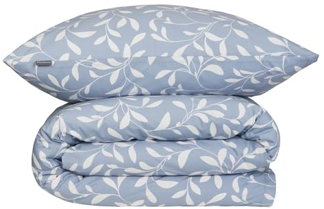 Schiesser Bettwäscheset Liliebeth | 2-teilig | Floral | Renforcé | 100% Baumwolle | Oeko-Tex Zertifiziert | Reißverschluss | 135x200cm + 80x80cm | Hellblau