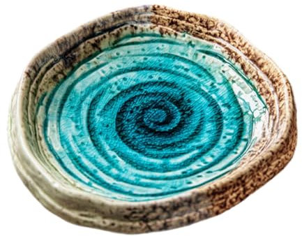 Qianly Ceramic Irregular Bowl Ceramic Serving Dish Multipurpose Decorative Deep Plate Crackle Glaze Salad Plate for Cafe Kitchen