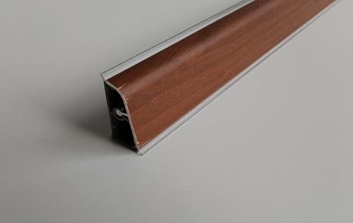 Generico Alzatina per Top Cucina in PVC, con la seguente Misura= 120 cm Compresa di 1 Angolo Interno, 1 Angolo Esterno, 1 Tappo SX, 1 Tappo DX. (Diversi Colori). (Noce Scuro, cm 120)