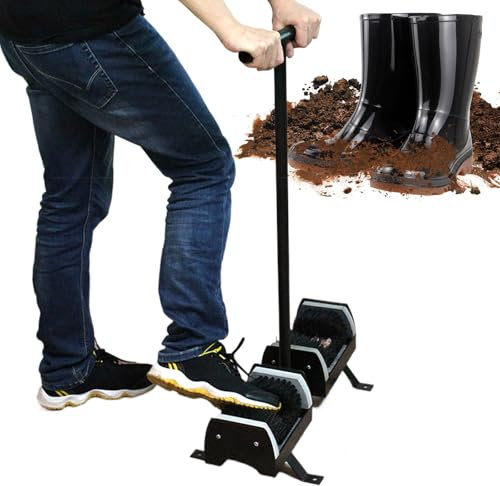 agreilduite Double-Sided Garden Boot Scraper Brush | Heavy-Duty Mud Remover Tool with Fixed Base/Grip Handle,Brush for Clay-Grass-Snow | Fix at Sheds, Allotments & Stable Entrances