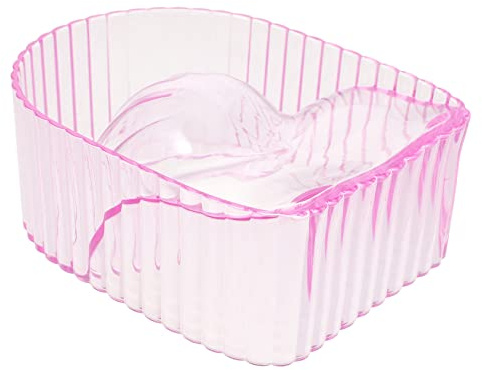 VINTORKY Cuenco Acrílico Rosa para Remojar Uñas Postizas Práctico y Seguro Adecuado para Uso en Salón Profesional Casa
