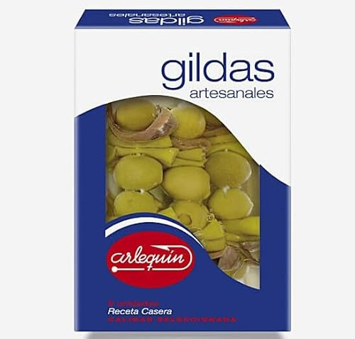 Cantabrian Anchovy Gildas – 6 Skewers Tapas Snack with Green Olives & Guindilla Peppers 3 x 240g