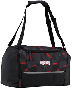 ergobag Sporttasche TaekBärdo - Grau | 20 Liter Kindersporttasche mit Schuhfach, verschiedene Motive, ideal als Schwimmtasche für Jungen und Mädchen