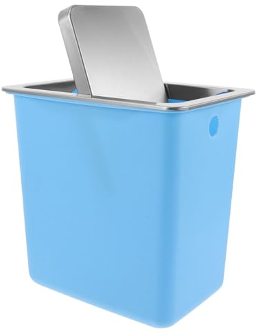 MUCKLILY Pattumiera da Incasso Sul Bancone con Coperchio a Bilico in Acciaio Resistente Piccolo Cestino da Cucina a Filo per Ufficio Ristorante e Uso Domestico Gestione Igienica e
