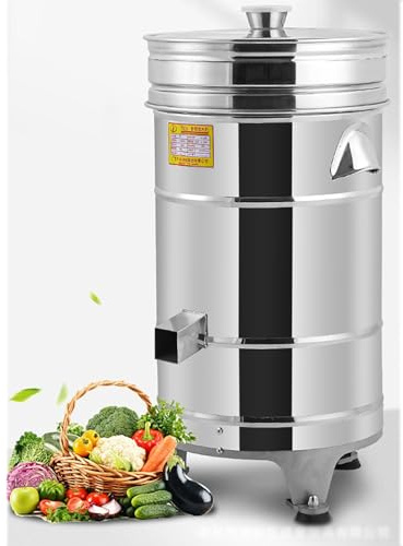 20L Commercial Electric Salad Spinner, Stainless Steel Dryer with 1400RPM Speed, Double Layer Dewatering Net, Fast 60S Drying, No Damage for Restaurants and Catering