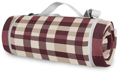 famyily Coperta rotonda da picnic all'aperto, adatta a 2 adulti, accessorio estivo, resistente all'acqua, portatile, tappetino da gioco per spiaggia o campeggio all'aperto in famiglia, 147,3 cm