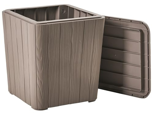 Beliani Aufbewahrungsbox Kunststoff 40 x 42 cm taupe Gartentruhe Outdoor Kissenbox Sarandi