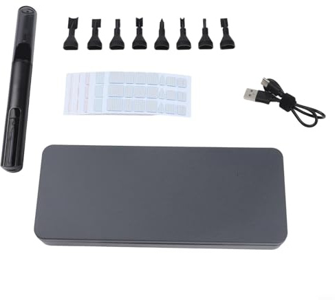 Glomc Electric Rotary Tool 5400RPM, Reciprocating Sanding Pen with 8 Heads 7 Grits 180-1200, Fast Charge Polisher for 3D Printing Model Making Hobbyist, Black
