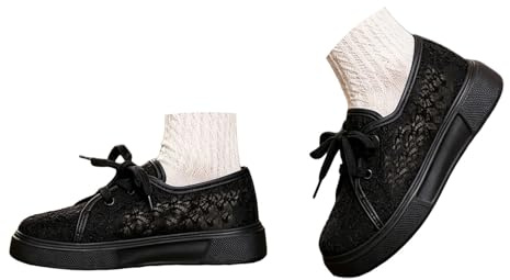 Chaussures d'été blanches pour femme - Baskets traditionnelles - Chaussures d'été confortables - Élégantes et festives - Chaussures en tissu - Blanc - Élégantes - Pour l'été - Dentelle blanche