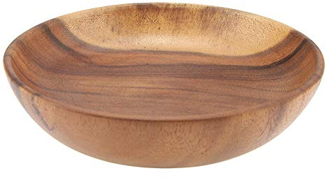 DEWIN Frutero de Madera, Cuenco de Ensaladera de Madera de Acacia Sólido, Frutero de Madera Hecho a Mano Utensilios de Cocina para Ensalada Sopa Arroz (Tamaño : 20 * 4.5cm)