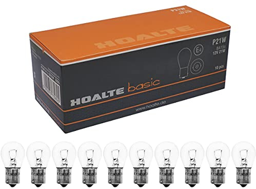 HOALTE 10x BLUETECH® BASIC EDITION Halogen-Signallampe P21W 12V 21W Kugellampe BA15s Bremslichtlampe Nebelschlusslampe Rückfahrlicht Tagfahrlicht