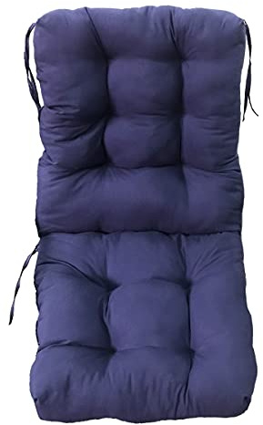 1 Cojín con Respaldo para sillones de Interior y Exterior. Cojín con Respaldo para Sillas de terraza. Cojines Acolchados para sillas terraza. (03-Azul Oscuro)