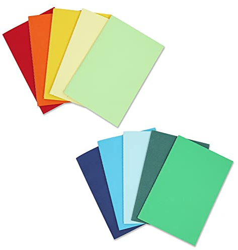 Quanerba 10 Stück Notizblock A5, 10 Farben Notizbücher mit Kraftpapier-Einband (30 Blatt), 8.3 * 5.5 (21 * 14cm) Klein Notizblock, Klassische Tagebuch Notizblöcke