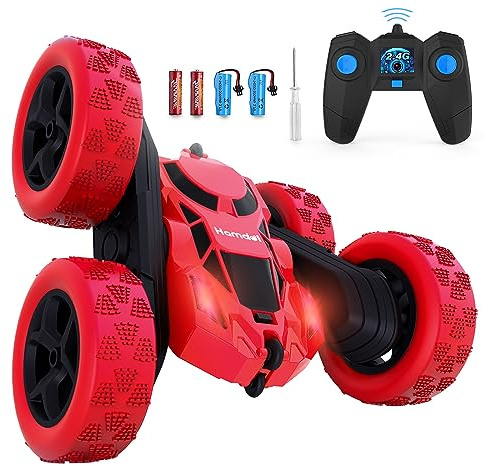 Hamdol RC Stunt Car for Kids Ages 6–12, 360° Rotating Remote Control Car with LED Lights, 4WD Electric Toy Vehicle, USB Rechargeable, Perfect Birthday, Holiday for Boys & Girls